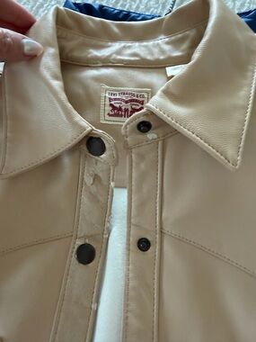 Levi's Beige/Tan Soft Leather Snap-Front Jacket - vegan